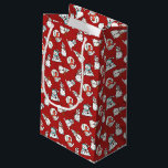 Cute Snowman Pattern - Red Christmas Small Gift Bag<br><div class="desc">This cute gift bag features an adorable snowman pattern on a red background. Great for kids of all ages. This design contains A.I.</div>