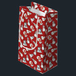 Cute Snowman Pattern - Red Christmas Small Gift Bag<br><div class="desc">This cute gift bag features an adorable snowman pattern on a red background. Great for kids of all ages. This design contains A.I.</div>