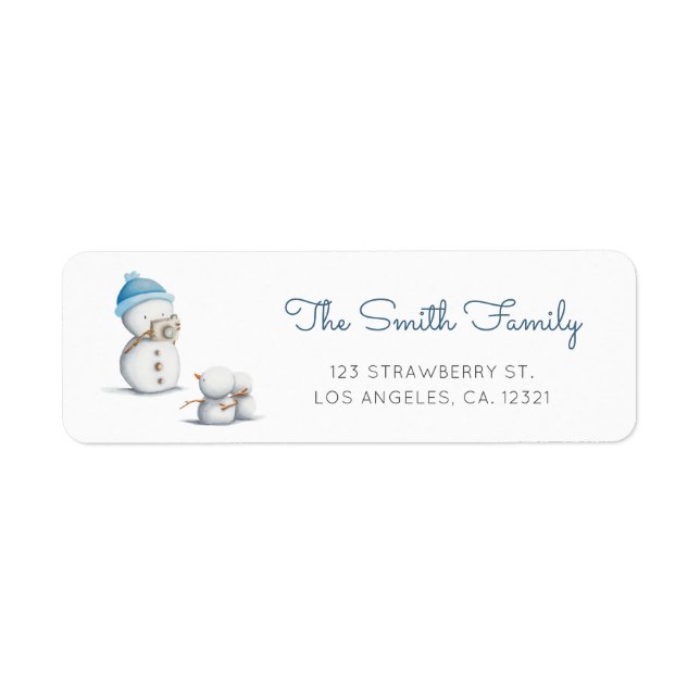 Cute Snowman Photographer Return Address (Front)