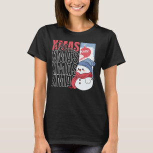 Cute Snowman Retro Christmas T-Shirt