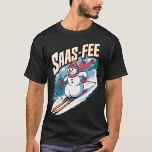 Cute Snowman Skiing  T-Shirt