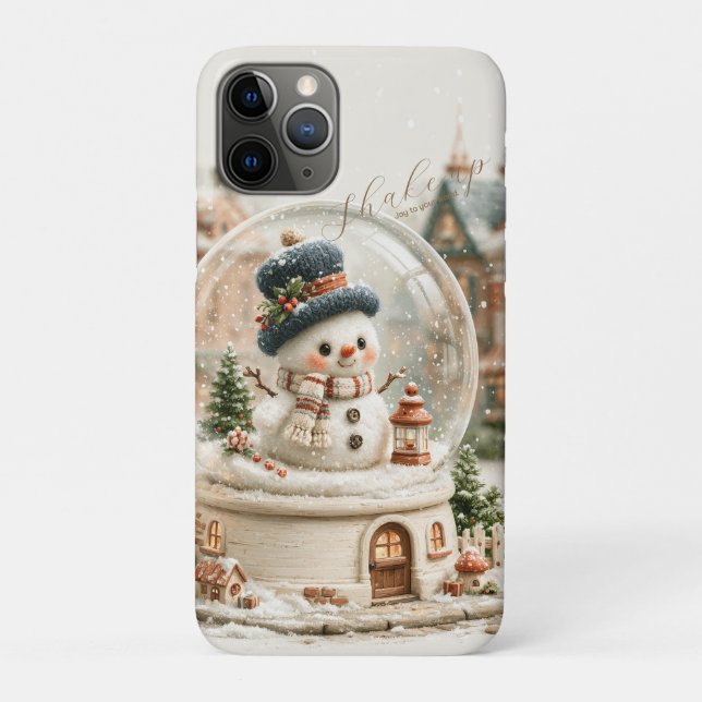 Cute Snowman Snow Globe Case-Mate iPhone Case (Back)