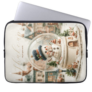 Cute Snowman Snow Globe Laptop Sleeve