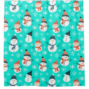 Cute Snowman Snowflake Seamless Pattern Christmas