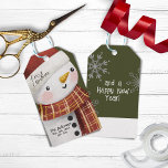 Cute Snowman Snowflakes Merry Christmas Gift Tags<br><div class="desc">Wish your friends and family a lovely and joyful Merry Christmas and a Happy New Year with this cute Snowman Christmas gift tag. Simply customize it with your family name,  names and message for the new year in the back.</div>