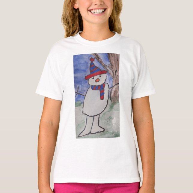 Cute Snowman T-Shirt (Front)