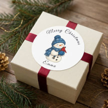 Cute Snowman Toddler Playgroup Favour Tag