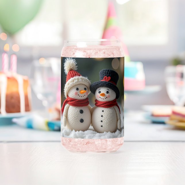 cute snowman together can glass (Insitu (Birthday))