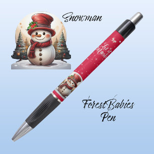 Cute Snowman Top Hat  Let it Snow Red Character ⛄️ Pen