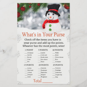 Cute snowman What's in your purse game