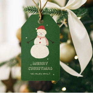 Cute Snowman Whimsical Christmas Holiday Design Gift Tags