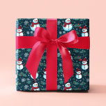 Cute Snowman Winter Christmas Holidays Wrapping Paper<br><div class="desc">Cute Snowman Winter Christmas Holidays Wrapping Paper features cute snowman with snowflakes and holly. Perfect for Christmas holiday gift wrapping for family and friends. Created by Evco Holidays www.zazzle.com/store/evcoholidays</div>