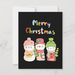 Cute Snowman Winter Holiday Card 