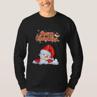 Cute Snowman Winter Merry Christmas 2021  T-Shirt