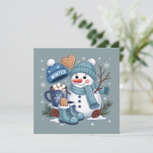 Cute Snowman Winter Season Vibes Christmas Holiday