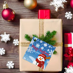 Cute Snowman Winter Wonderland Merry Christmas Favour Tags<br><div class="desc">Personalized Christmas favour tag featuring a cute illustration of a snowman on a blue gradient background with snowflakes. The text is fully customizable. To change it use the Personalize option. For more changes,  such as changes to the font,  font colour or text layout,  use the Edit design tool option.</div>
