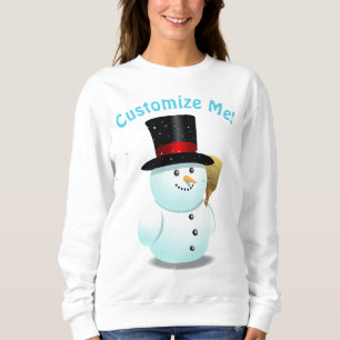 Cute Snowman With Black Felt Top Hat