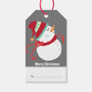 Cute Snowman with Hat & Scarf Christmas Gift Tags