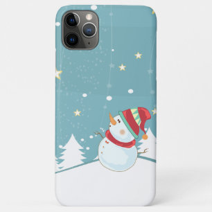 Cute Snowman with Knit Hat and Scarf iPhone 11 Pro Max Case