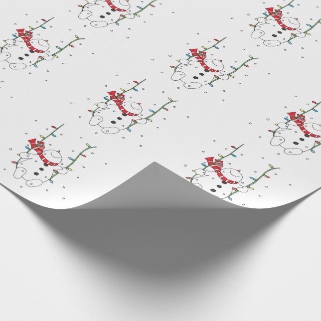 Cute Snowman Wrapping Paper (Corner)