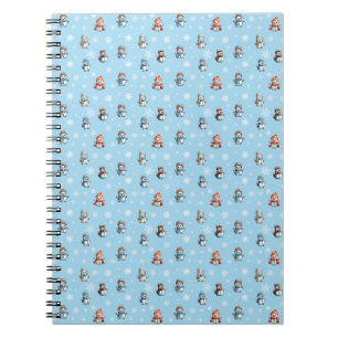 Cute Snowmen and Snowflakes Christmas Pattern Notebook