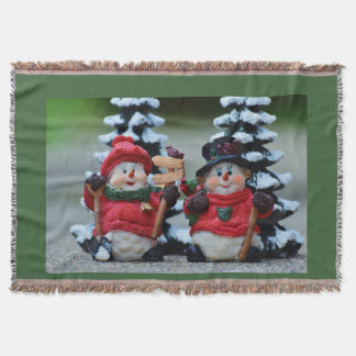 Cute Snowmen Christmas Holiday Blanket Throw