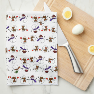 Cute Snowmen Christmas Kitchen Towel