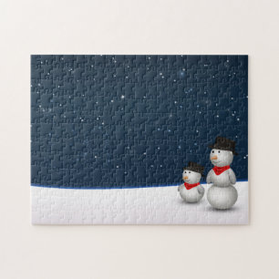 Cute Snowmen Constellation Jigsaw Puzzle