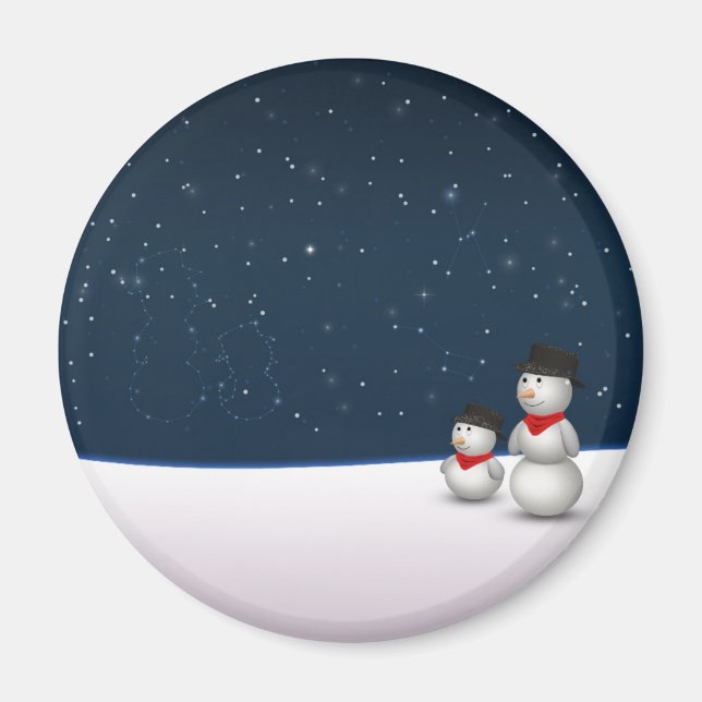 Cute Snowmen Constellation Magnet (Front)