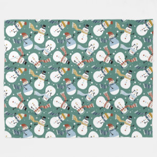 Cute Snowmen Fleece Blanket