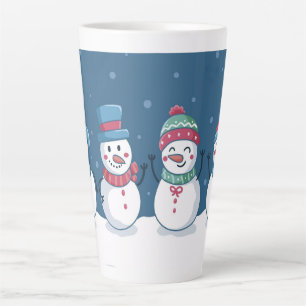Cute Snowmen Latte Mug