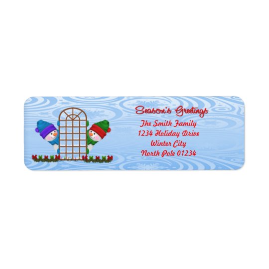 Cute Snowmen Season's Greetings Return Address Label