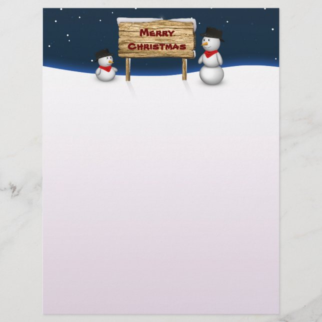 Cute Snowmen wishing Merry Christmas (Front)