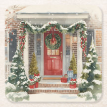 Cute Snowy Christmas Porch