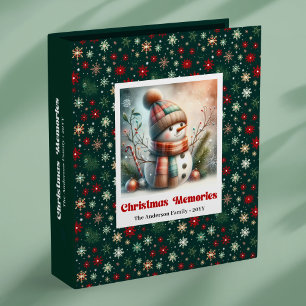 Cute snowy Christmas snowman personalized kids Binder
