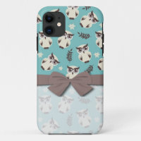 cute snowy white owls pattern