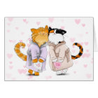 Cute Snuggly Cats in Robes Valentine Card