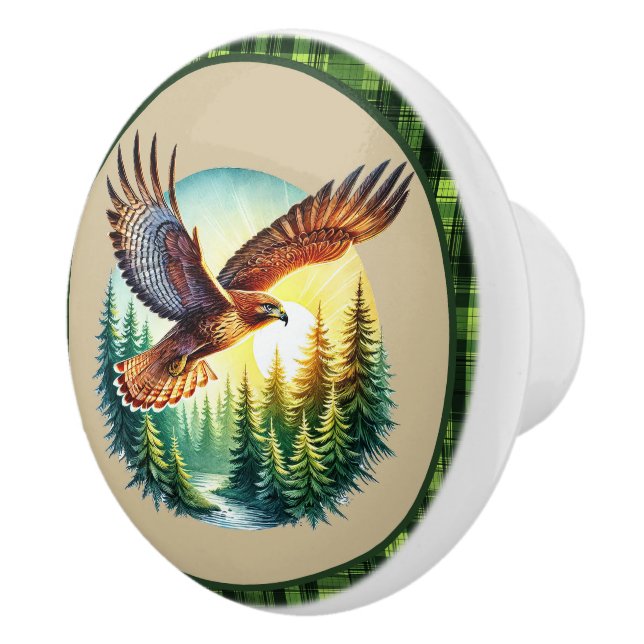 Cute soaring eagle  ceramic knob (Right)