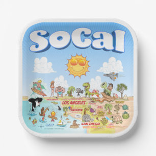 Cute SoCal Paper Plates