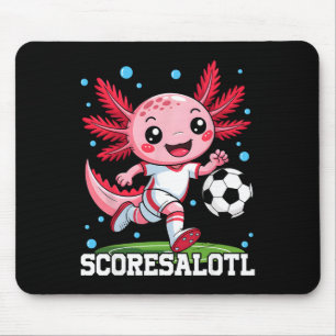 Cute Soccer Axolotl Funny Scoresalotl Xolotl Mouse Pad