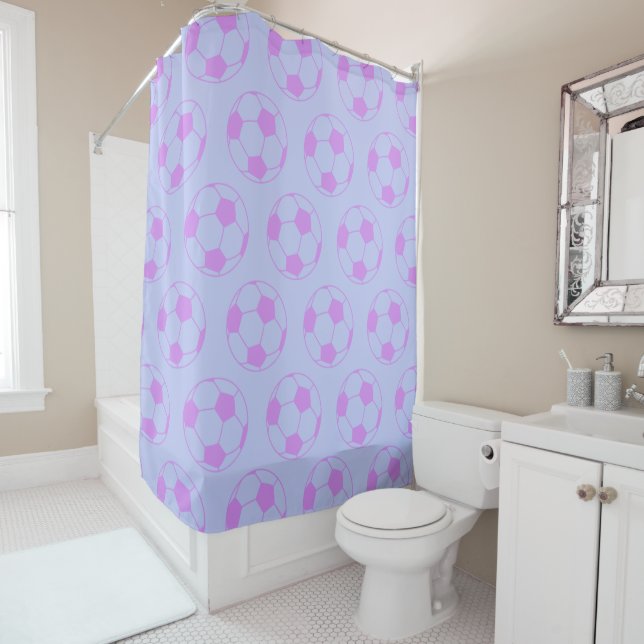 Cute Soccer Ball Pattern in Purple and Blue (In Situ)
