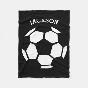 Cute Soccer Ball Personalized Kids Sports T Shirt Fleece Blanket