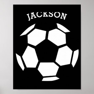 Cute Soccer Ball Personalized Kids Sports T Shirt Poster