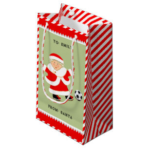 Cute Soccer Christmas Small Gift Bag