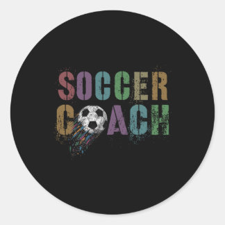 Cute Soccer Coach Scoring Club Coach Cleats Game _ Classic Round Sticker