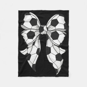 Cute Soccer Coquette Bow For Women Girls Soccer Ma Fleece Blanket