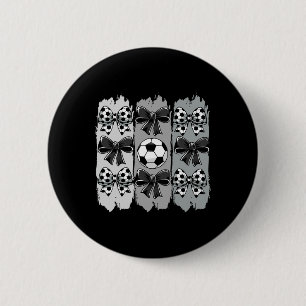 Cute Soccer Coquette Bow Soccer Byll Soccer Girl S 2 Inch Round Button