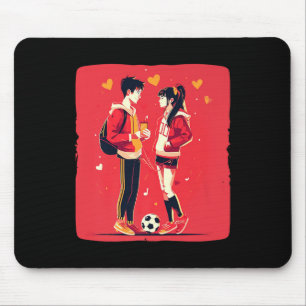 Cute Soccer Couple Outfit For Boys And Girls Premi Mouse Pad