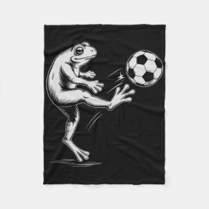 Cute Soccer Frog Play Game Goal Kids Mom Fleece Blanket