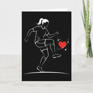 Cute Soccer Girl Valentines Day Design Heart Love  Card